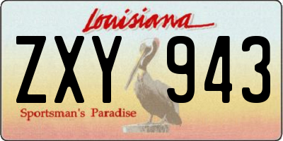 LA license plate ZXY943