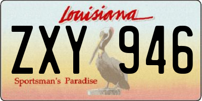 LA license plate ZXY946