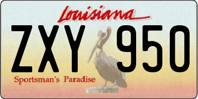 LA license plate ZXY950