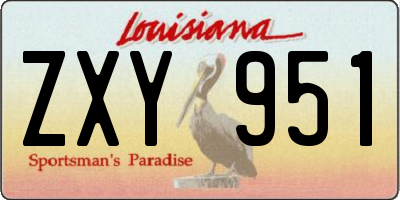 LA license plate ZXY951