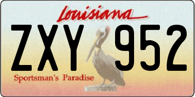 LA license plate ZXY952