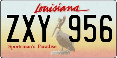 LA license plate ZXY956