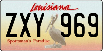 LA license plate ZXY969