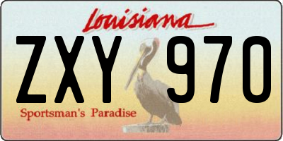 LA license plate ZXY970