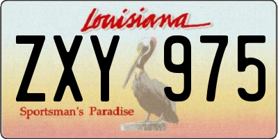 LA license plate ZXY975