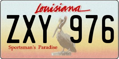 LA license plate ZXY976