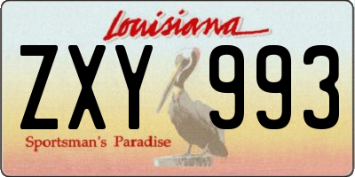 LA license plate ZXY993