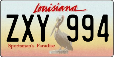 LA license plate ZXY994