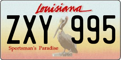 LA license plate ZXY995