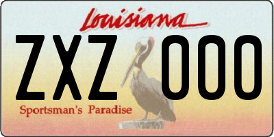 LA license plate ZXZ000