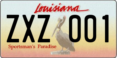LA license plate ZXZ001