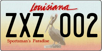 LA license plate ZXZ002