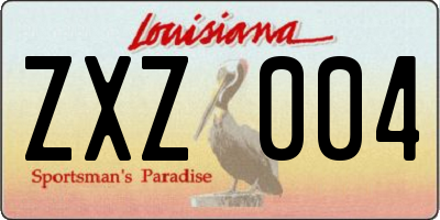 LA license plate ZXZ004