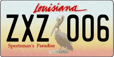 LA license plate ZXZ006