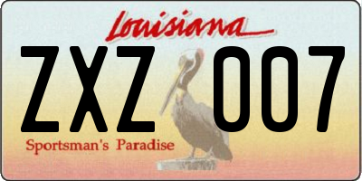 LA license plate ZXZ007