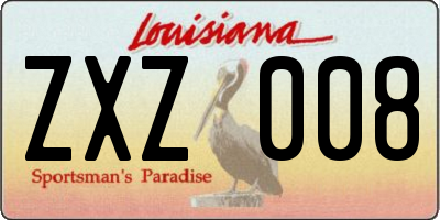 LA license plate ZXZ008