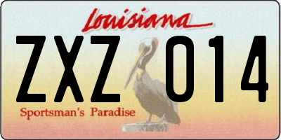 LA license plate ZXZ014