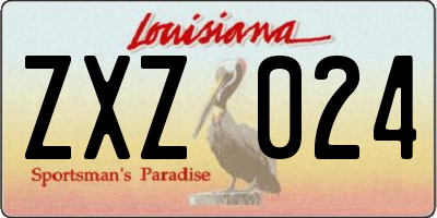 LA license plate ZXZ024