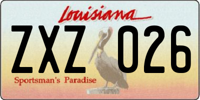 LA license plate ZXZ026