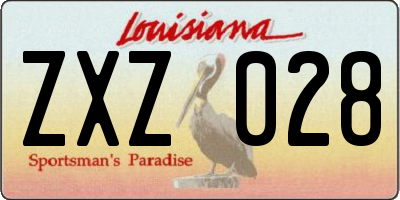 LA license plate ZXZ028