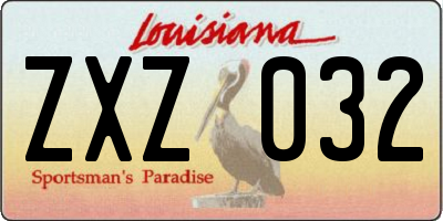 LA license plate ZXZ032
