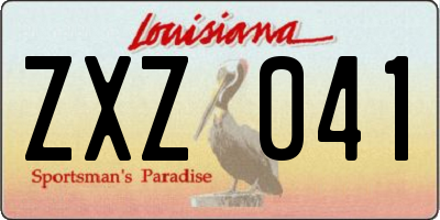 LA license plate ZXZ041