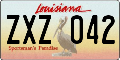 LA license plate ZXZ042