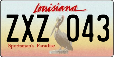 LA license plate ZXZ043
