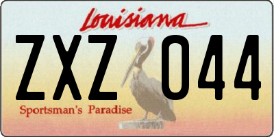 LA license plate ZXZ044