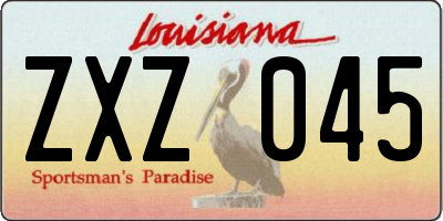 LA license plate ZXZ045