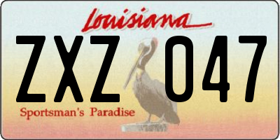 LA license plate ZXZ047