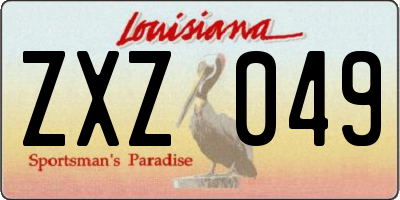 LA license plate ZXZ049