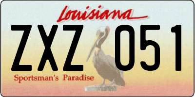 LA license plate ZXZ051