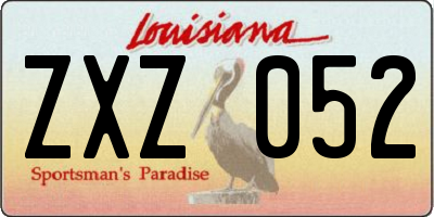 LA license plate ZXZ052