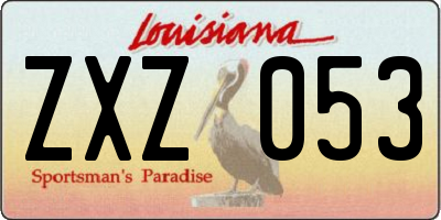 LA license plate ZXZ053