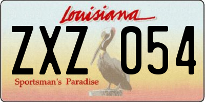 LA license plate ZXZ054