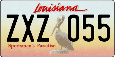 LA license plate ZXZ055