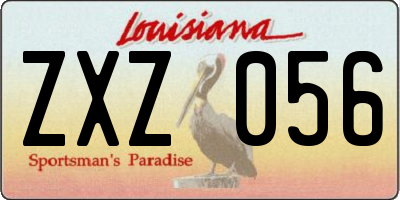 LA license plate ZXZ056