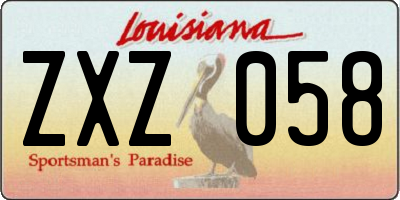 LA license plate ZXZ058