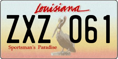 LA license plate ZXZ061