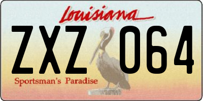 LA license plate ZXZ064