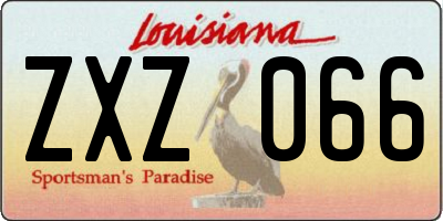 LA license plate ZXZ066