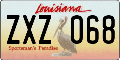 LA license plate ZXZ068