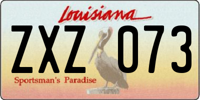 LA license plate ZXZ073