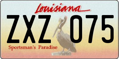 LA license plate ZXZ075