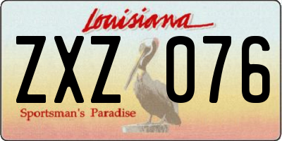 LA license plate ZXZ076