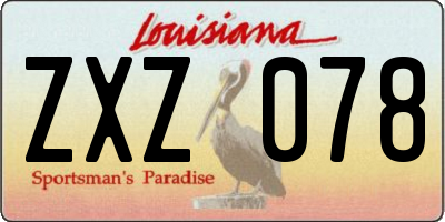 LA license plate ZXZ078