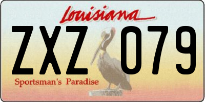 LA license plate ZXZ079