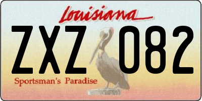 LA license plate ZXZ082