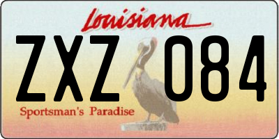 LA license plate ZXZ084